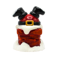 XM2026-007 CHOCOLATE FIGURINE - SANTA DOWN THE CHIMNEY (LEAD TIME: 10 WORKING DAYS / DELIVERY FROM 19 OCT ONWARDS)