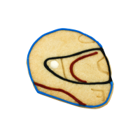 F1-26-18 BLUE RACE HELMET COOKIES (LEAD TIME: 10 WORKING DAYS)